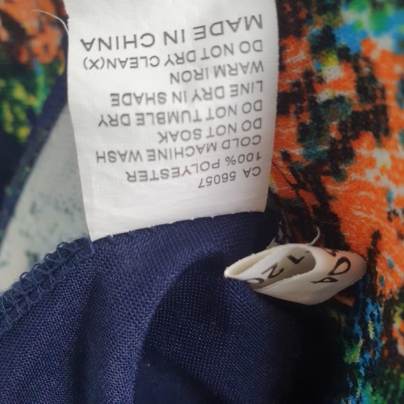 Temt Size L Navy Blue Floral Fit And Flare Women's Sleeveless Dress Summer Sun - Picture 8 of 11